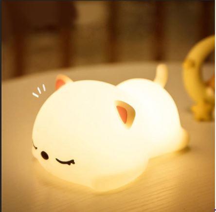 USB Rechargeable Night Light Cat Silicone