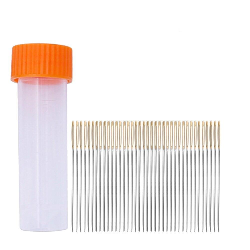 100 PCS Stainless Steel Golden Tail Embroidery Needles Kit