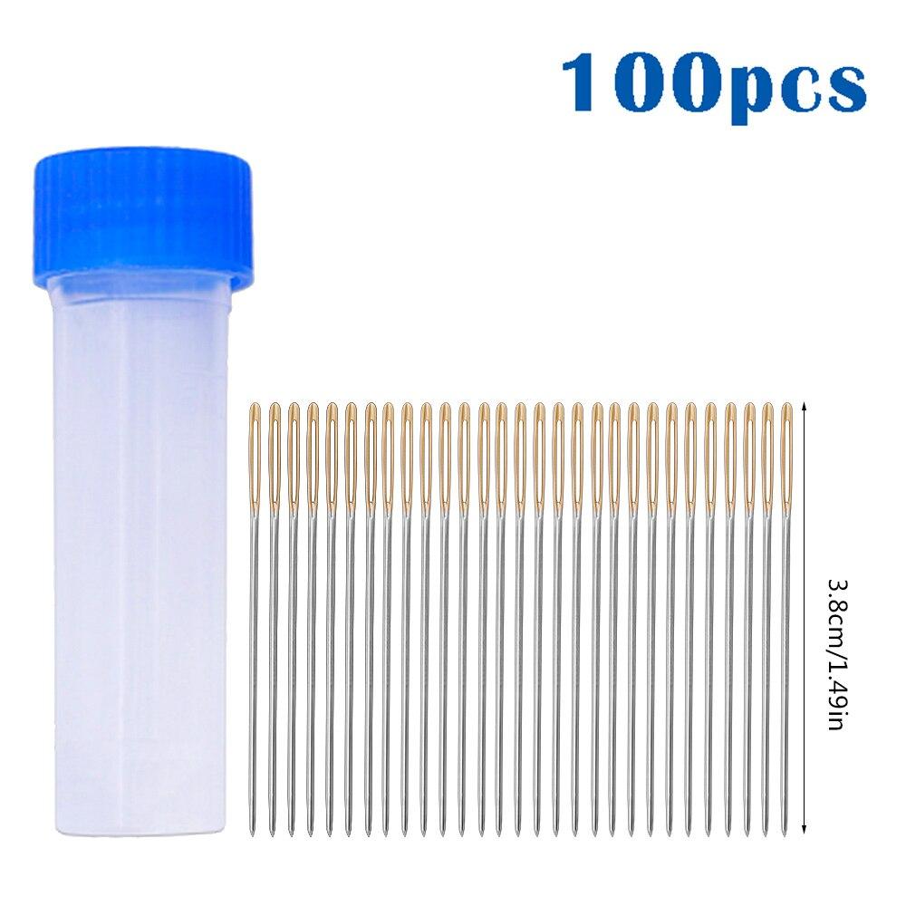 100 PCS Stainless Steel Golden Tail Embroidery Needles Kit