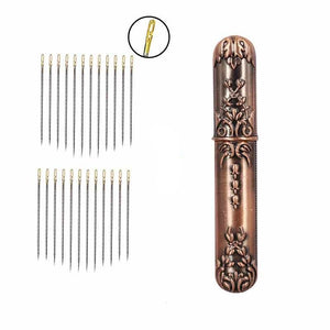 24pcs Self Threading Pins Needle Case & Vintage