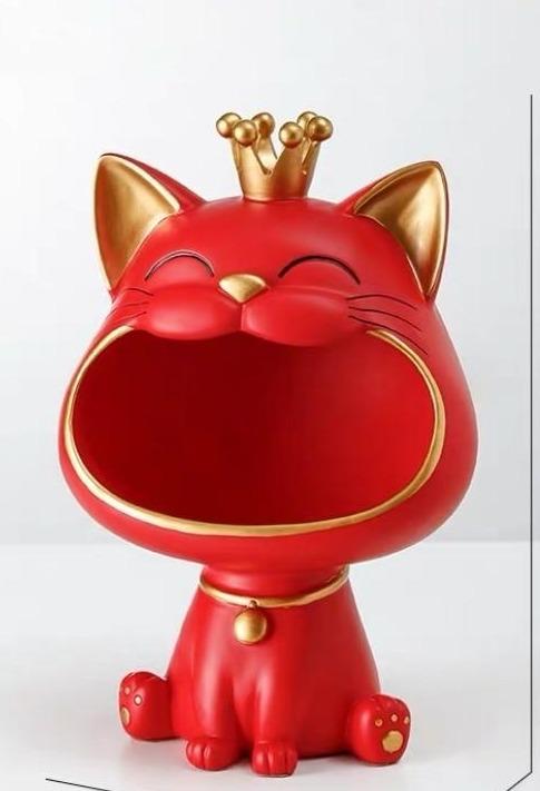 Resin Lucky Big Mouth Cat Storage Box