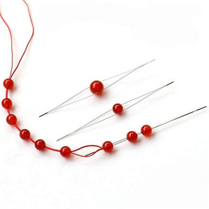 Curved Beading Needles And Pearls Threading String Cord