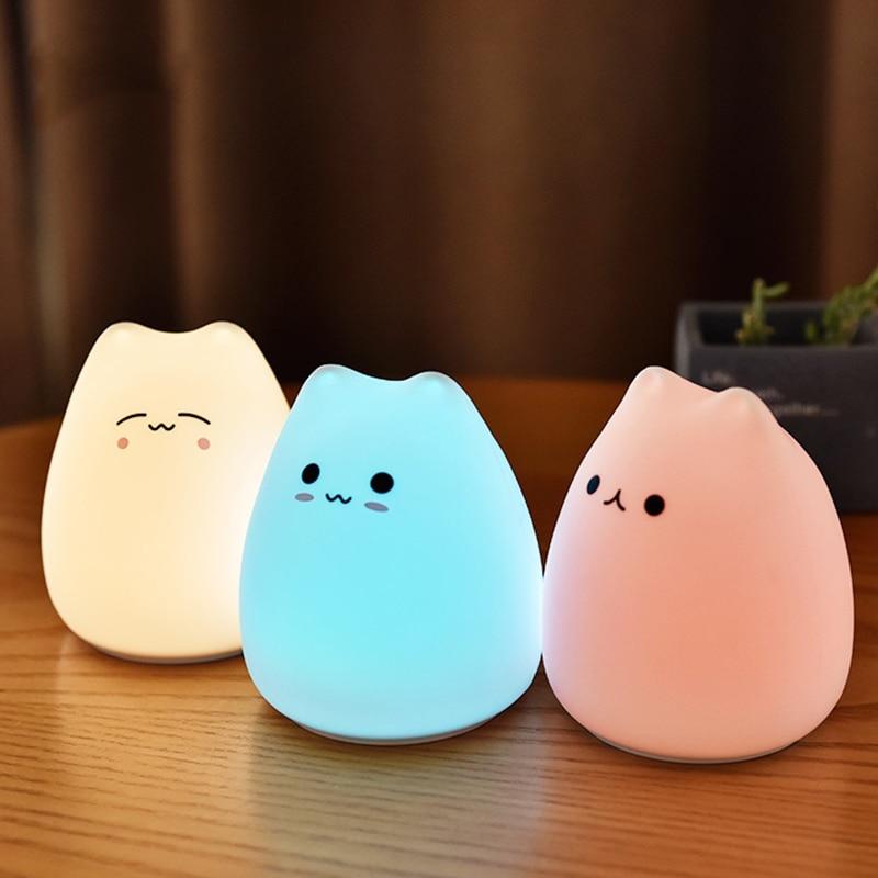 LED Cute Cat Night Light 7 Colorful