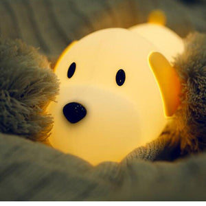 LED Night Light Silicone Dog Touch Sensor Dimmable Timer