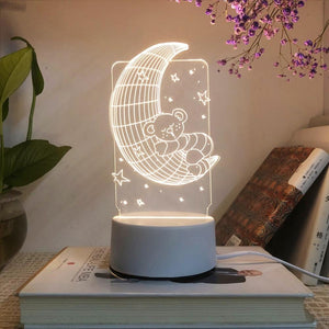 3D Stereo Night Light Small Table Lamp