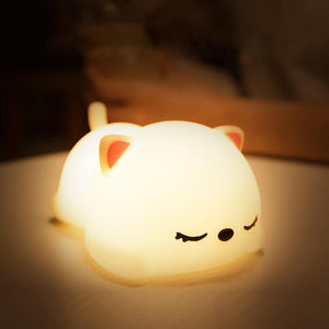 USB Rechargeable Night Light Cat Silicone